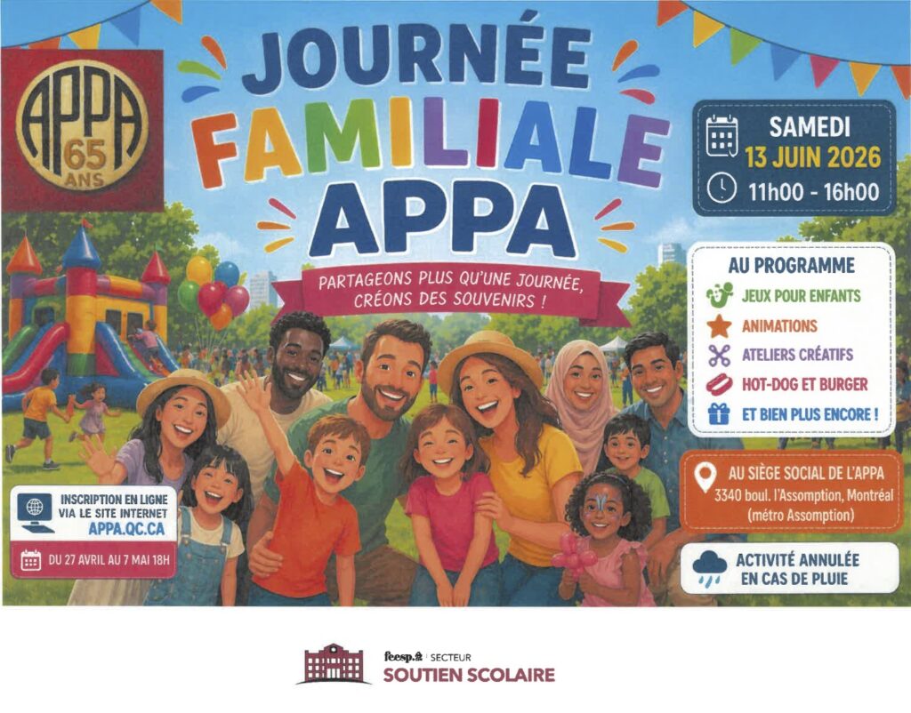 Activité familiale dans le cadre des festivités du 65e anniversaire de l'APPA